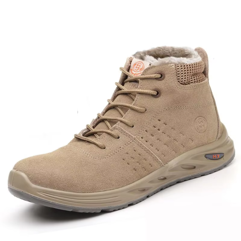 Excellent Safety Tactical Leather Light Brown Boots 6kv Insulated Training Shoes
