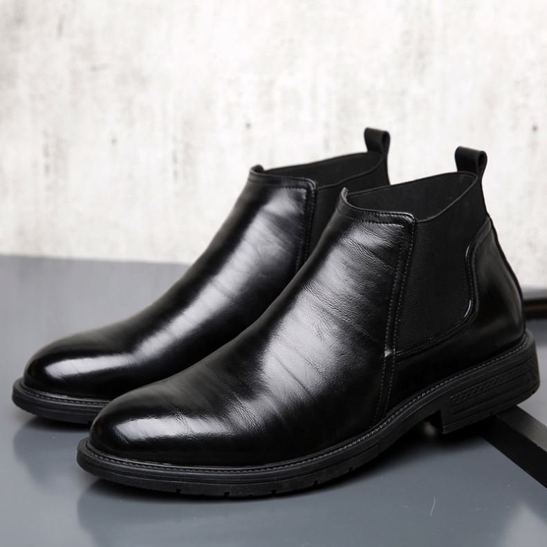 Brown Chelsea Boots Vietnam Synthetic Mesh Lining Or Fur Ling To Choice Mid-tube Chelsea Leather Boots
