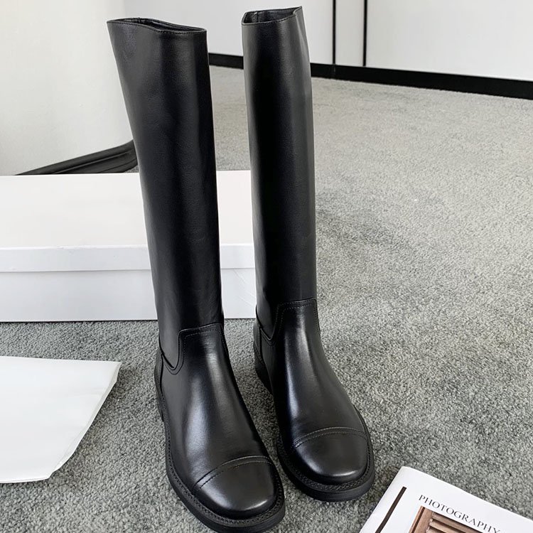 Factory Direct Wholesale Thigh High Boots Women Leather Boots Women Designer High Boots ZIP GENUINE Leather Winter Solid Cowhide