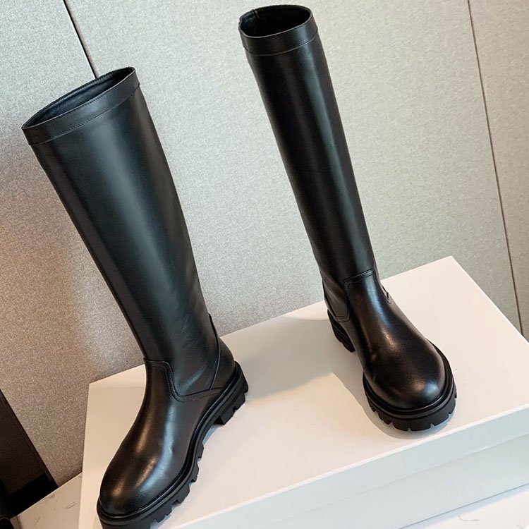 Factory Direct Wholesale Thigh High Boots Women Leather Boots Women Designer High Boots ZIP GENUINE Leather Winter Solid Cowhide