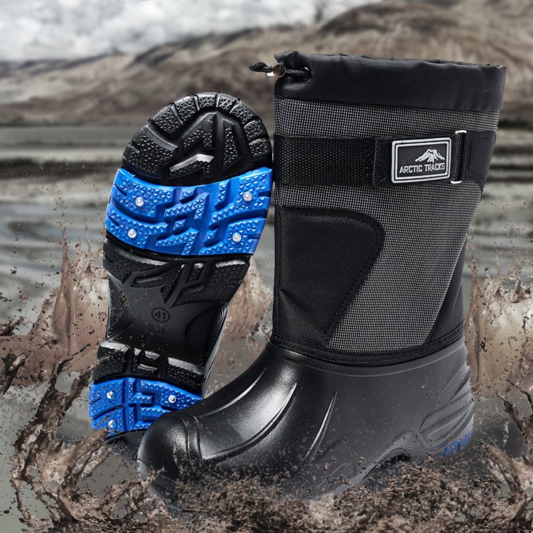 New winter snow waterproof and cold-resistant fishing boots shoes steel nail anti-slip outsole men fishing boots