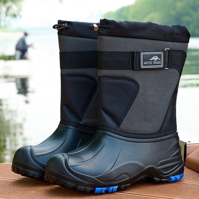 New winter snow waterproof and cold-resistant fishing boots shoes steel nail anti-slip outsole men fishing boots