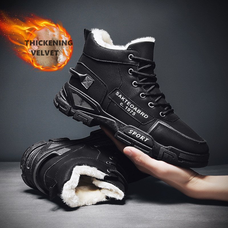 Winter cotton shoes men's new plus velvet warm boots men's waterproof snow boots