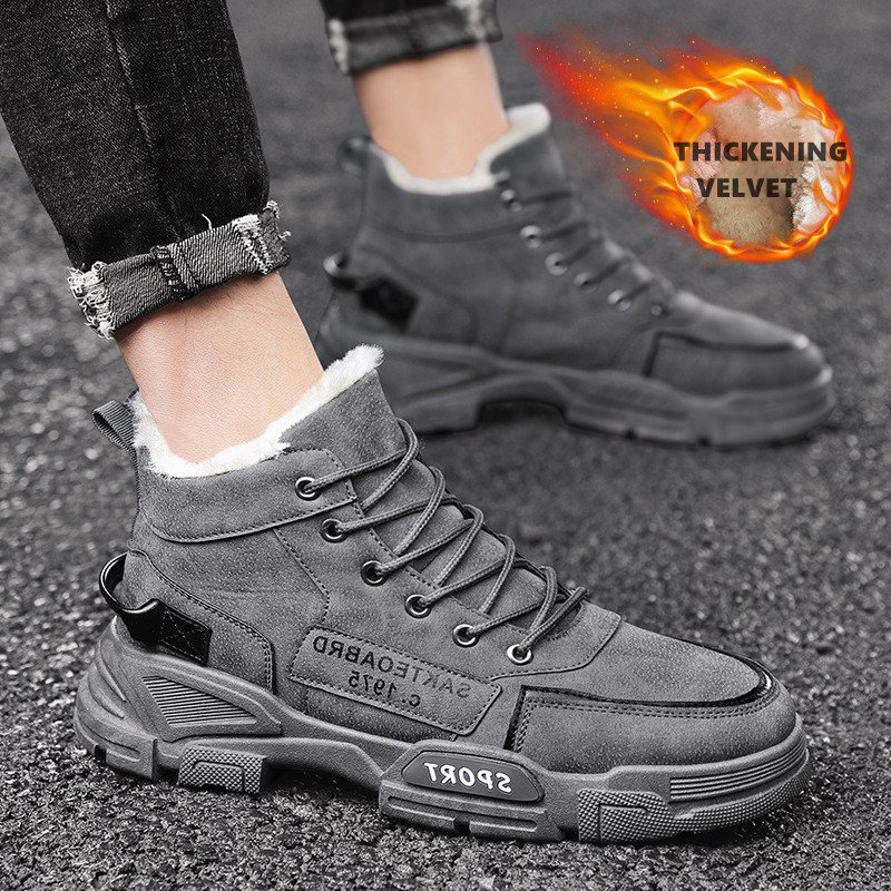 Winter cotton shoes men's new plus velvet warm boots men's waterproof snow boots