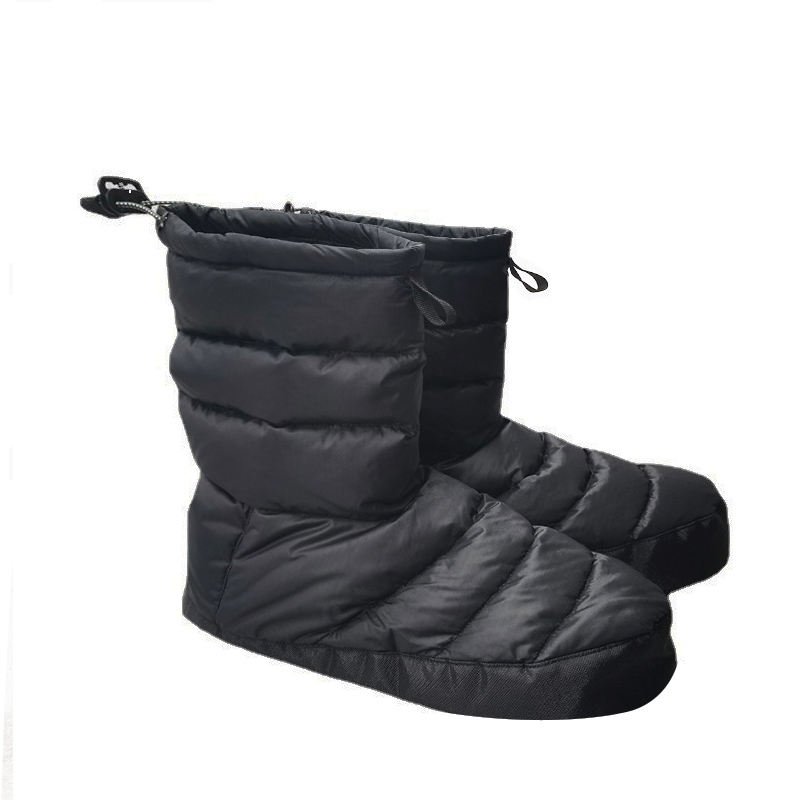 Lightweight Down Feather Filled Shoe Boots Slippers quilted warm down puffy boots booties slippers