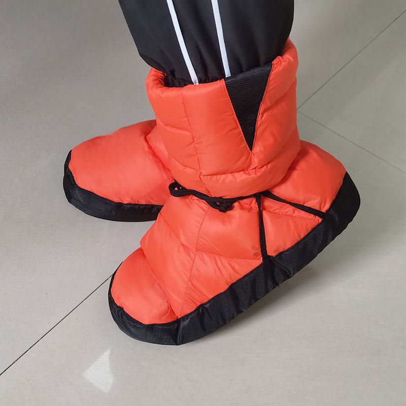 Lightweight Down Feather Filled Shoe Boots Slippers quilted warm down puffy boots booties slippers