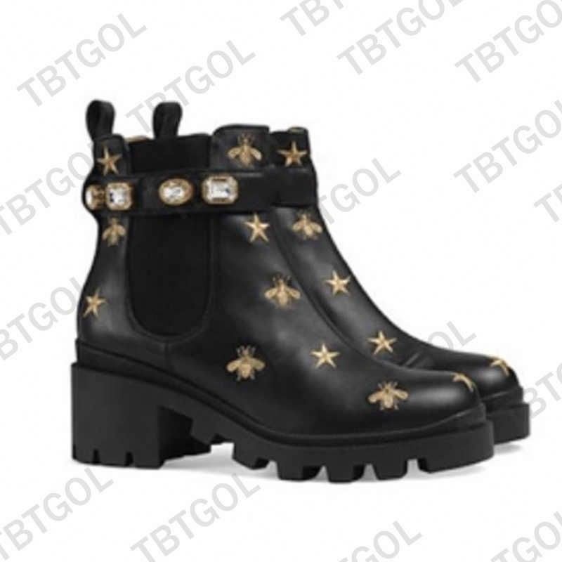 Autumn and winter chunky heel GG designer boots luxury brand women designer boots plus size 35-42 ladies designer boots