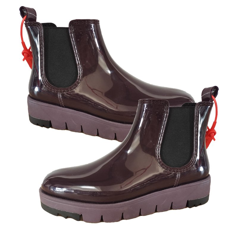 wholesale ladies fashion rubber rain boots designer pvc sole chelsea waterproof rain boots for women