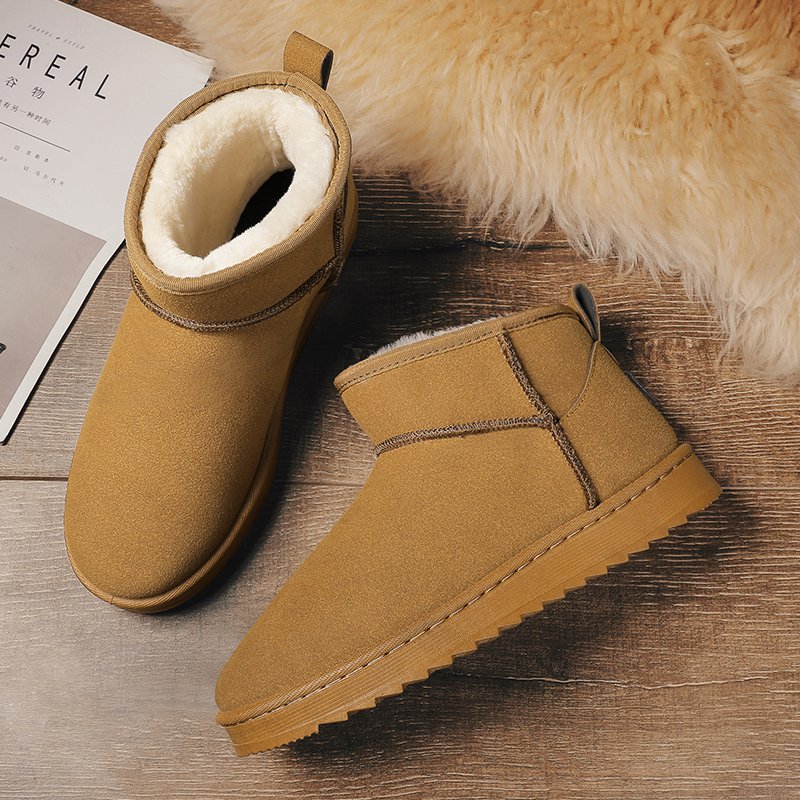 Original high-quality suede winter snow boots low MQQ Custom outdoor warm and casual short and smooth plush boots