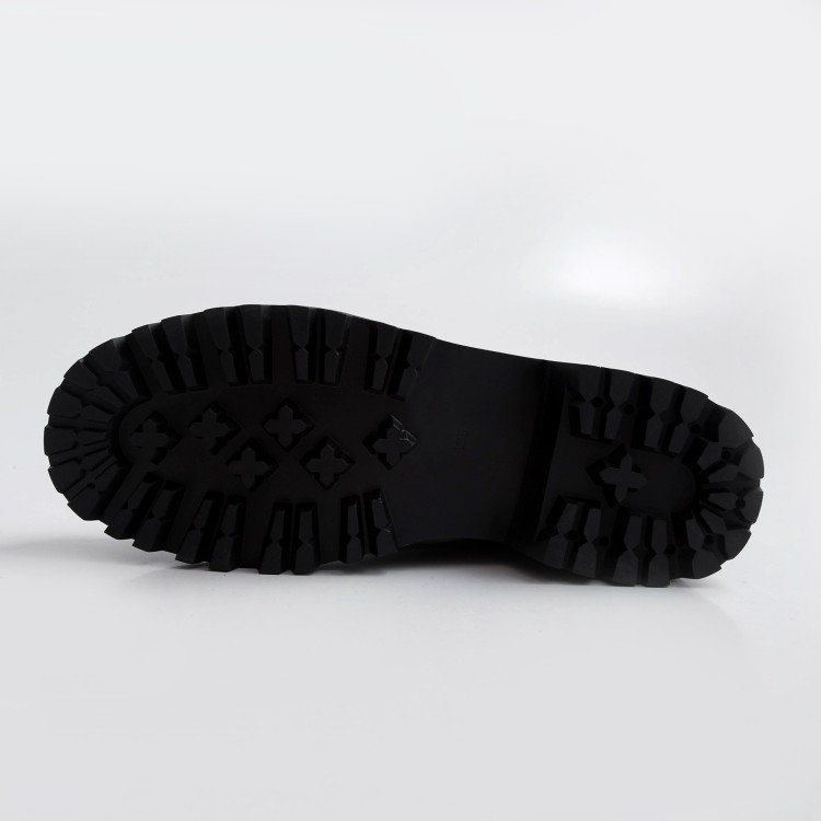 designer Classic Black Knee High Lace Up Winter Genuine Leather platform flat martin Boot women's boots for ladies long boots