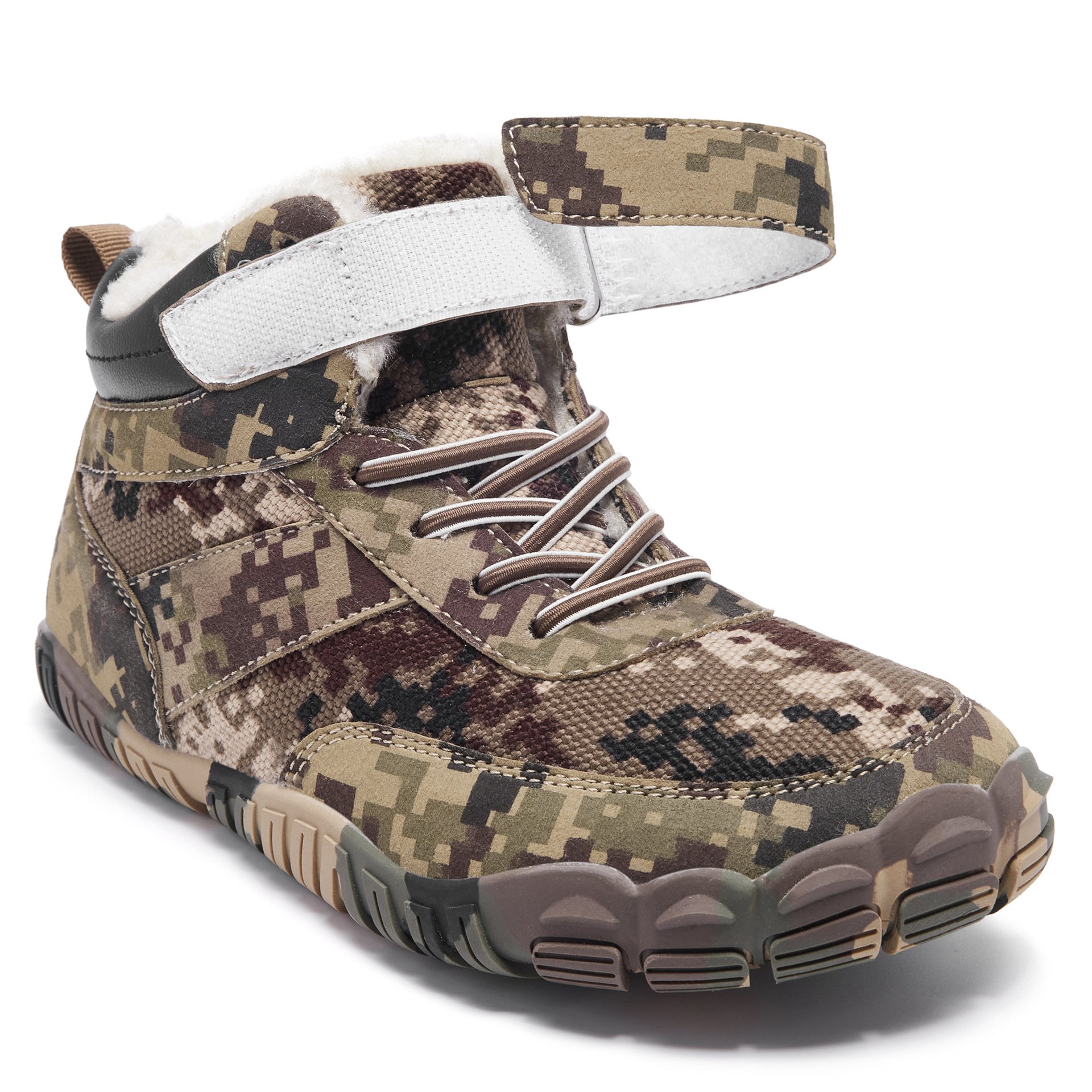 2024 Winter New Children's Cotton Shoes with Velvet Warm Camouflage Snow Boots Casual Versatile Cotton Boots