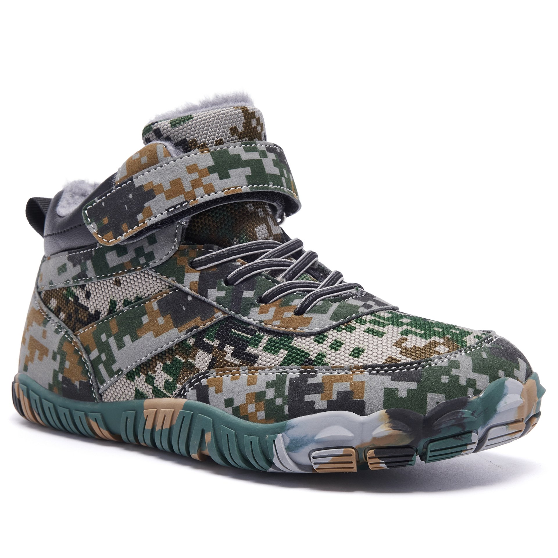2024 Winter New Children's Cotton Shoes with Velvet Warm Camouflage Snow Boots Casual Versatile Cotton Boots