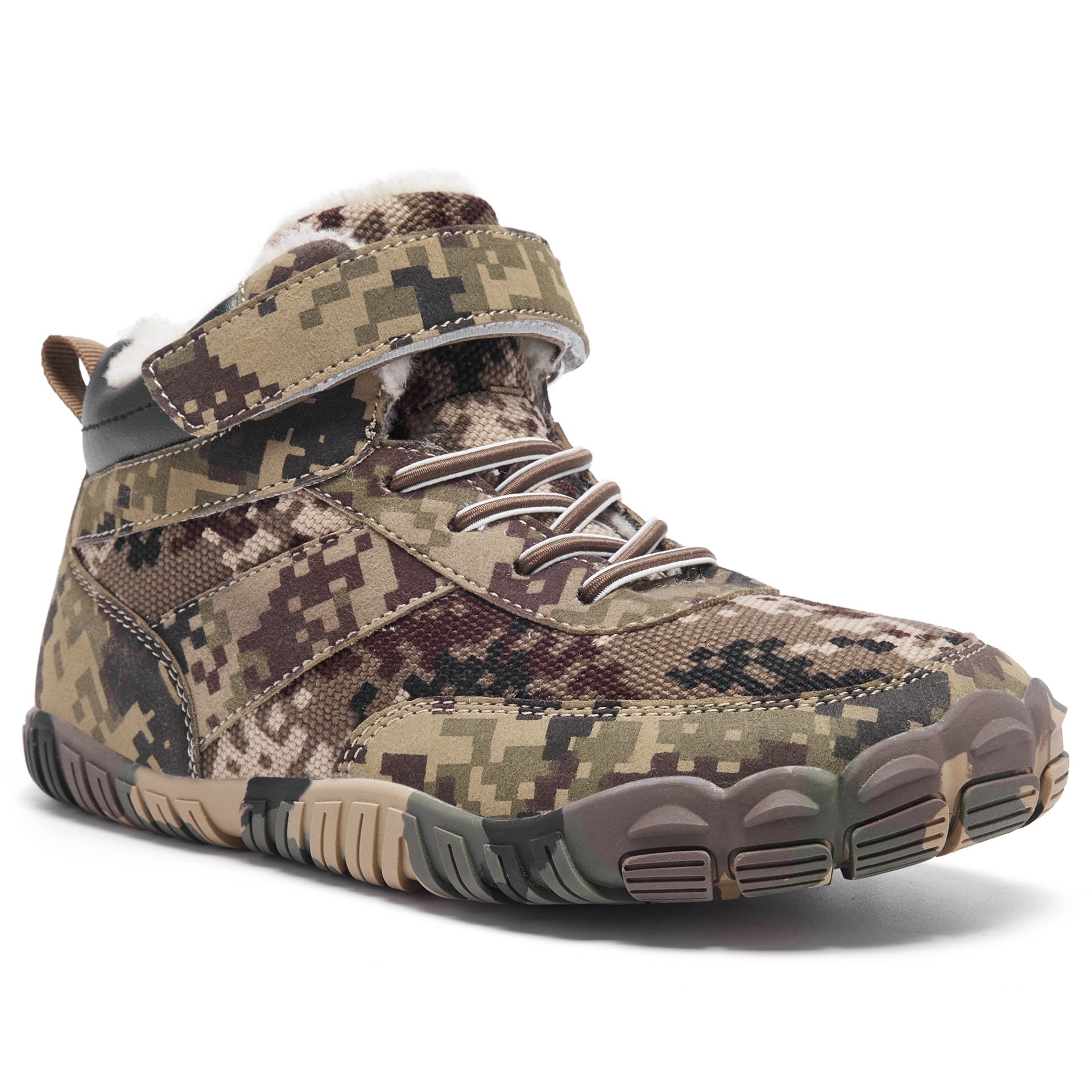 2024 Winter New Children's Cotton Shoes with Velvet Warm Camouflage Snow Boots Casual Versatile Cotton Boots