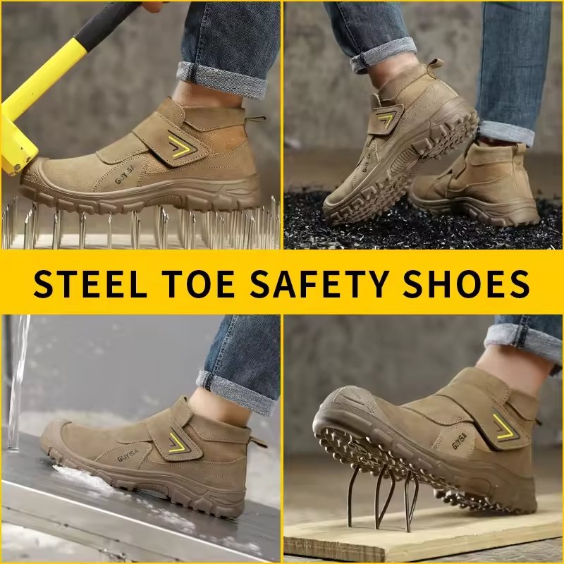 Guyisa Welder Safety Boots European Standard Steel Toe Safety Boots For Construction Sites