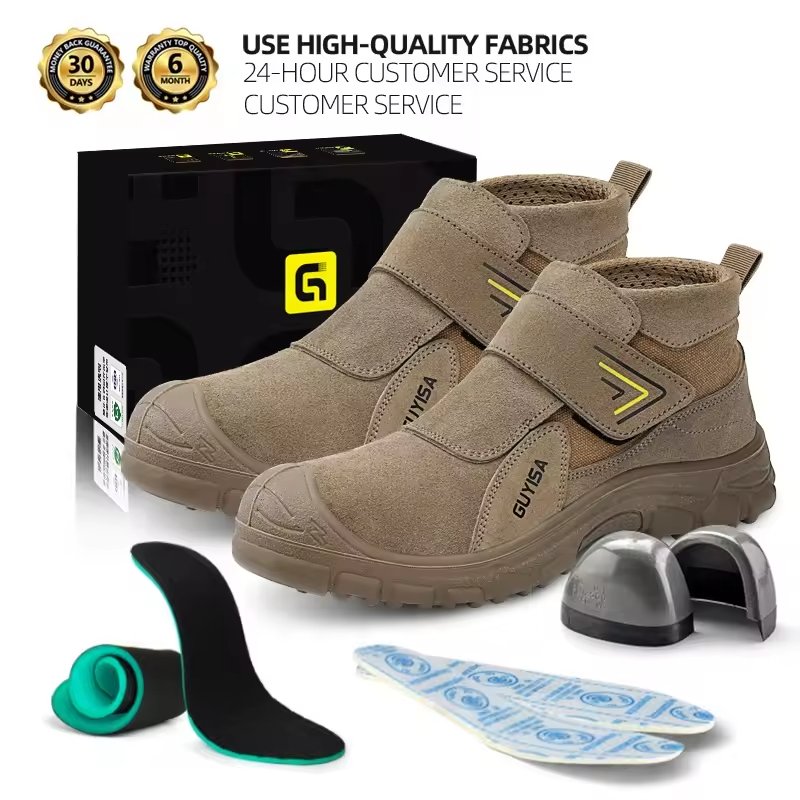 Guyisa Welder Safety Boots European Standard Steel Toe Safety Boots For Construction Sites