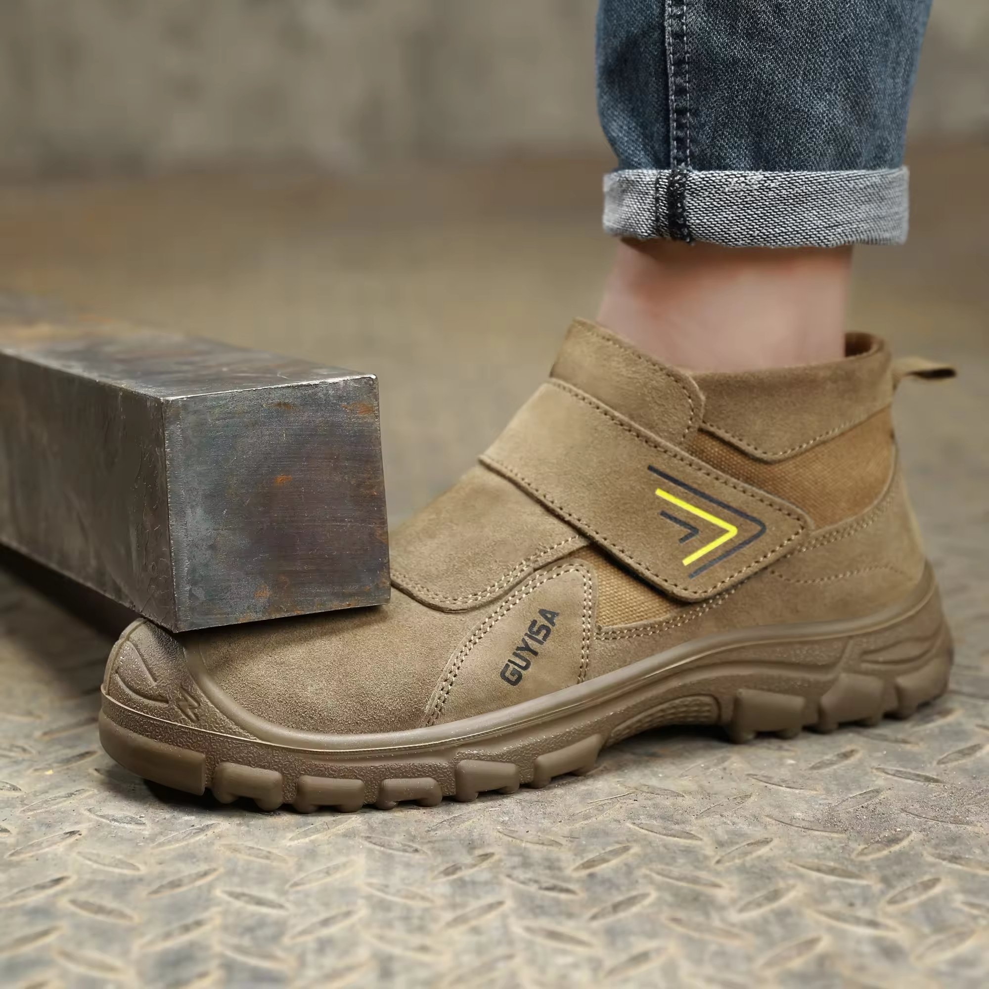 Guyisa Welder Safety Boots European Standard Steel Toe Safety Boots For Construction Sites