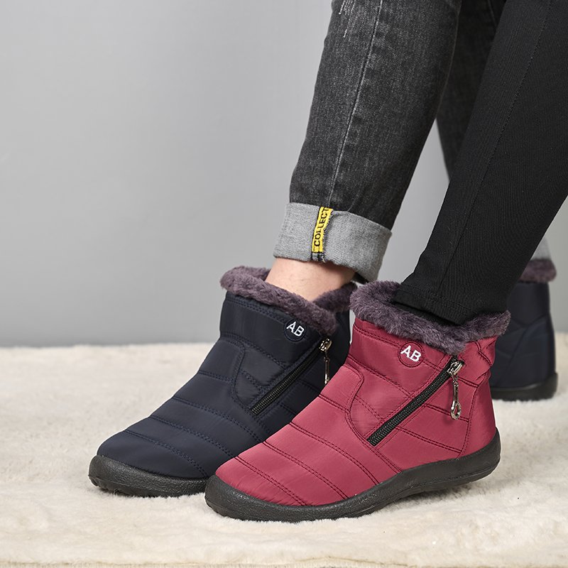 Bairuilun Winter Women's Anti-slip And Waterproof Snow Boots, Plush And Warm Ankle Boots