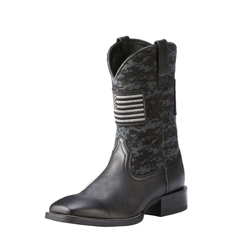 Cowboy Leather Boots For Man Genuine Leather Toe Western Cowboy Boots Mens Safety Chelsea Ankle Cowboy Boots Men