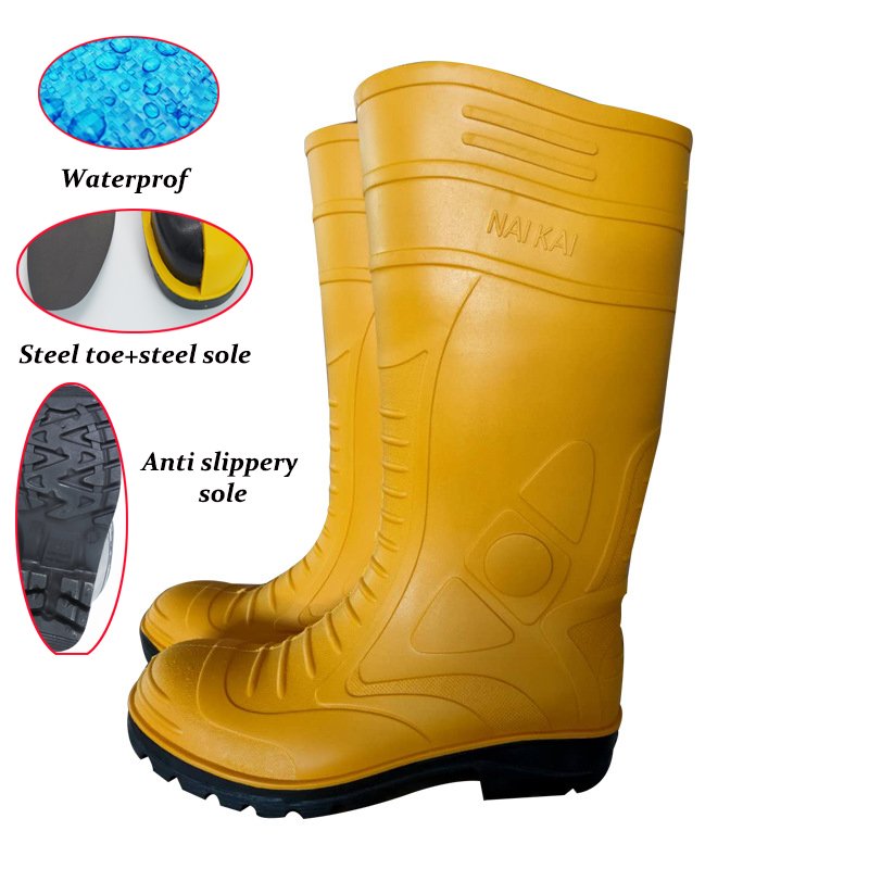 Factory Direct Wholesale Rain Boots Steel Toe And Sole Safety PVC Rain Boots For Man