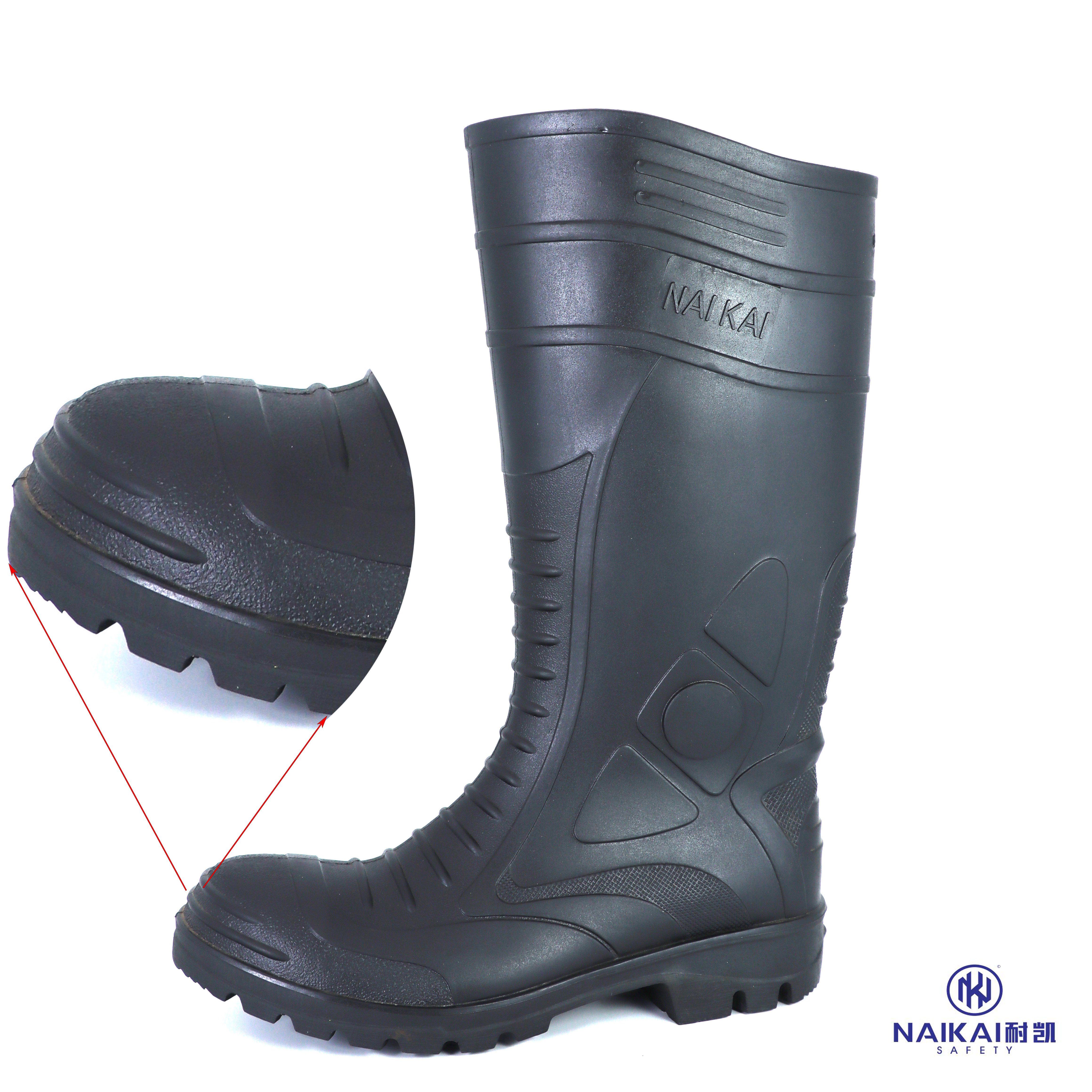 Factory Direct Wholesale Rain Boots Steel Toe And Sole Safety PVC Rain Boots For Man