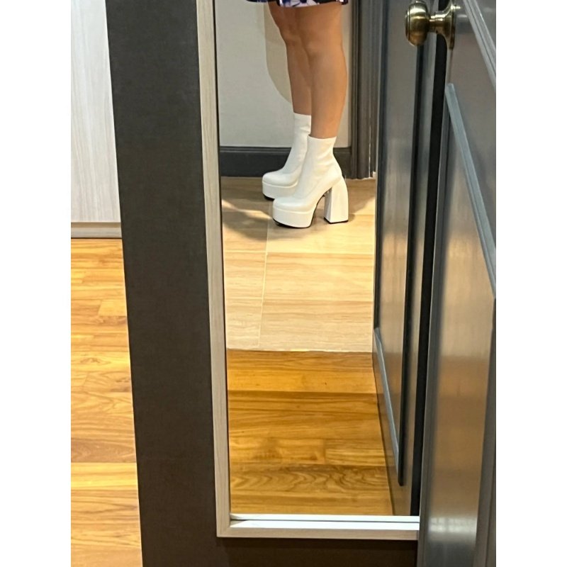 Hot Selling Women'S Fashion Pu Boot Shoes Chunky Platform Heel & Zipper Thigh High Boot For Casual