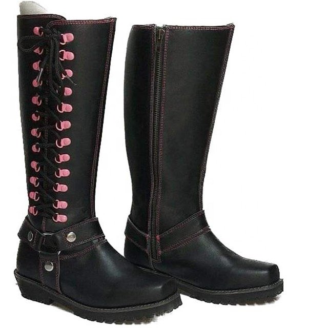 Wholesale Women's Motorcycle Long Boots Chopper Motorcycle Boots Shoes Biker Leather Casual boots