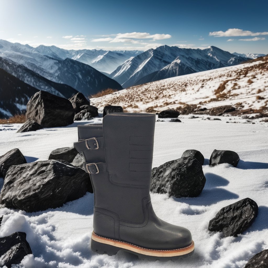 Winter high wool felt cold resistant cotton boots for men Goodyear hand-thickened warm dog hair inside Uggs leather boots