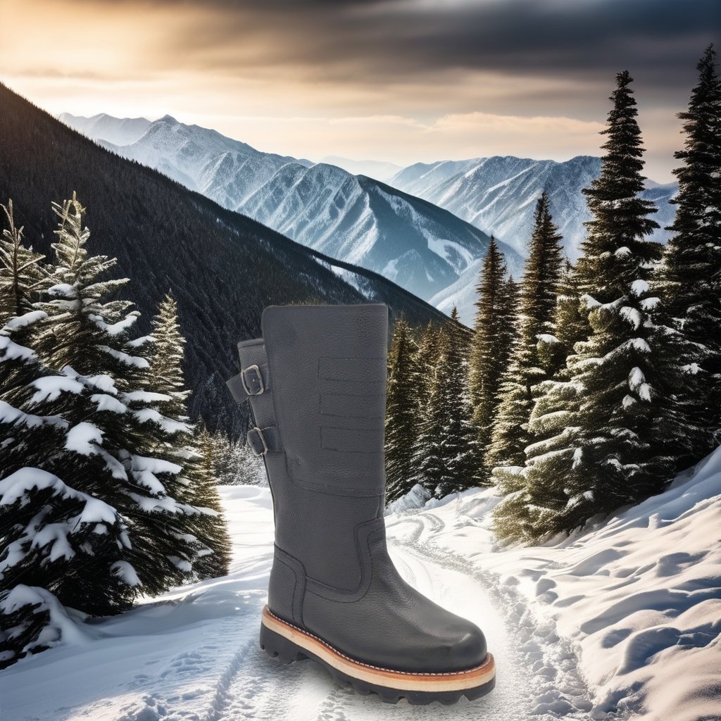 Winter high wool felt cold resistant cotton boots for men Goodyear hand-thickened warm dog hair inside Uggs leather boots