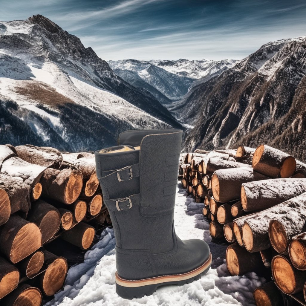 Winter high wool felt cold resistant cotton boots for men Goodyear hand-thickened warm dog hair inside Uggs leather boots