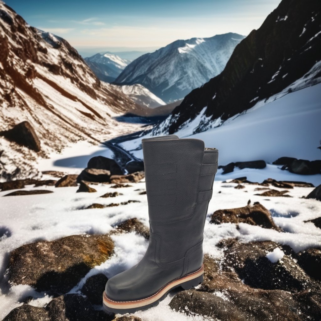 Winter high wool felt cold resistant cotton boots for men Goodyear hand-thickened warm dog hair inside Uggs leather boots