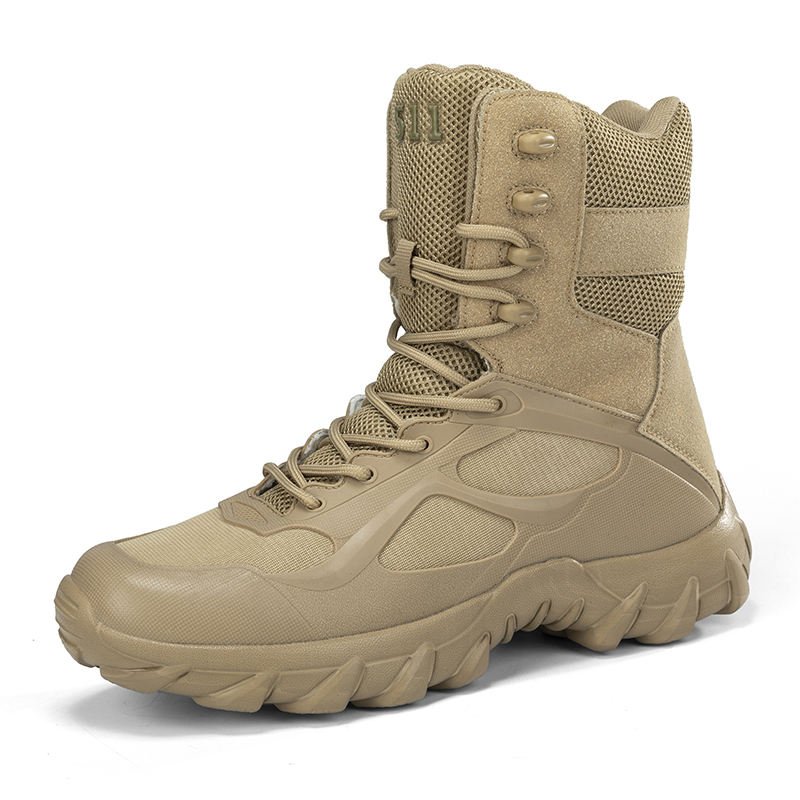 Men's Work Tactical Boots Leather Motorcycle Combat Big Size EVA Faux Suede TACTIC Shoes For Men Rubber