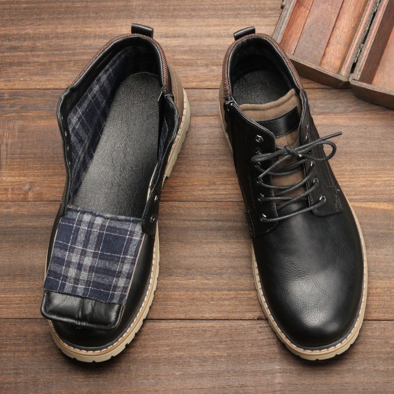 Dropshipping Custom Logo Winter Warm Snow Boots Fur Lining Mens Vintage Waterproof Hiking Boots for Men