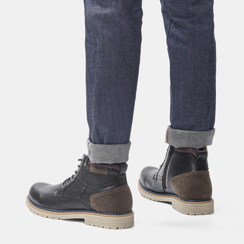 Dropshipping Custom Logo Winter Warm Snow Boots Fur Lining Mens Vintage Waterproof Hiking Boots for Men
