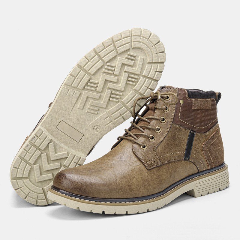 Dropshipping Custom Logo Winter Warm Snow Boots Fur Lining Mens Vintage Waterproof Hiking Boots for Men