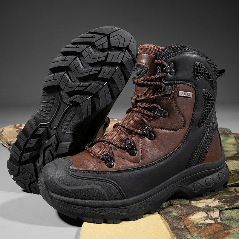 Men's Outdoor High-Top Riding Boots Waterproof and Warm Breathable for Summer Sports Hiking and Snow Riding for Winter Spring