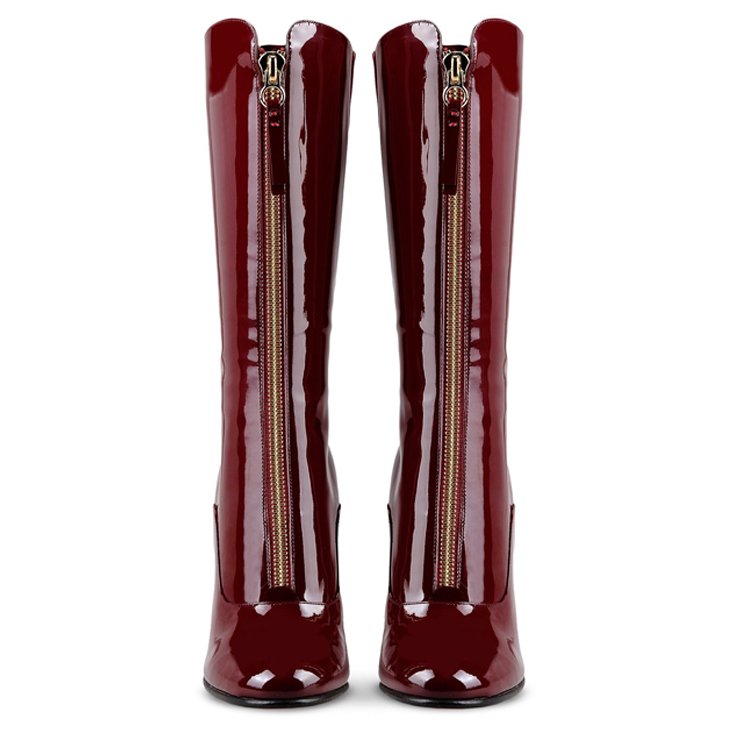 Popular matching fashion apparel hottest design high heel delicate zipper decoration luxurious lady leather boots waterproof