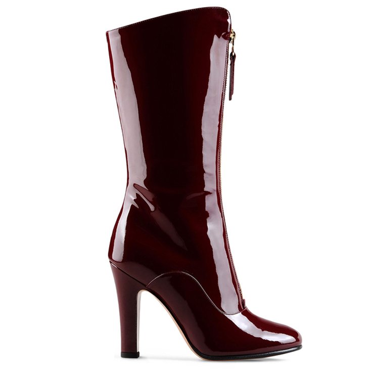 Popular matching fashion apparel hottest design high heel delicate zipper decoration luxurious lady leather boots waterproof