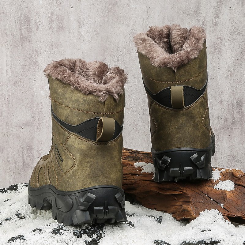 Size 40-48 High Quality Winter Men's Rubber Snow Boots Warm Working Lace Up Boot Shoes For Men Snowfield Adult Snow Boots