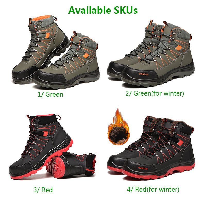 JB-608 Botas de Seguridad Waterproof Work Boots Steel Toe Woodland Safety Shoes Cat Shoes For Men