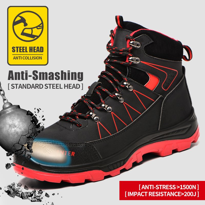 JB-608 Botas de Seguridad Waterproof Work Boots Steel Toe Woodland Safety Shoes Cat Shoes For Men