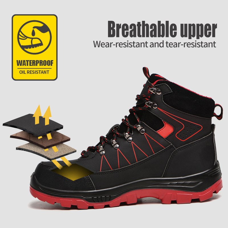 JB-608 Botas de Seguridad Waterproof Work Boots Steel Toe Woodland Safety Shoes Cat Shoes For Men