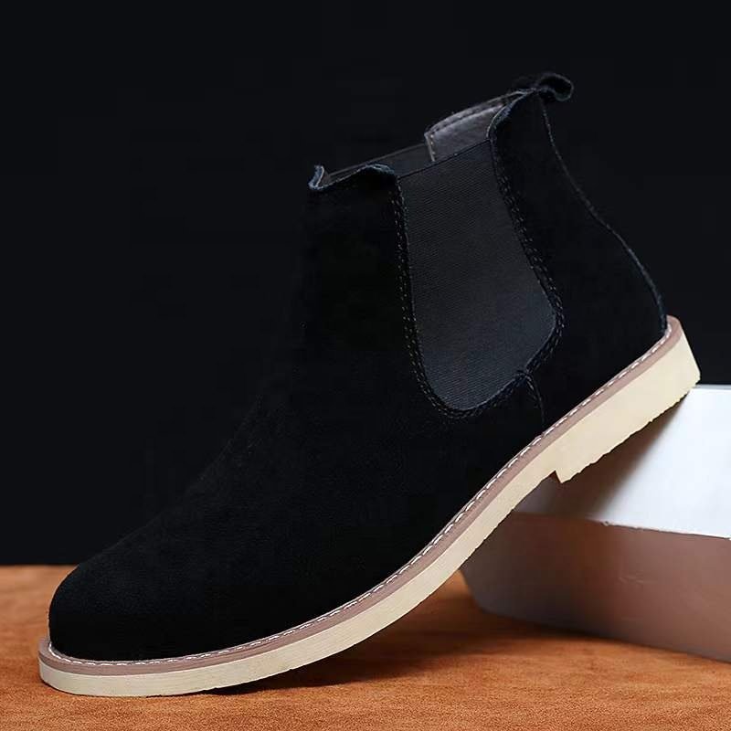 Men's plus size men's boots mid-cut boots Warm men's shoes Chelsea boots