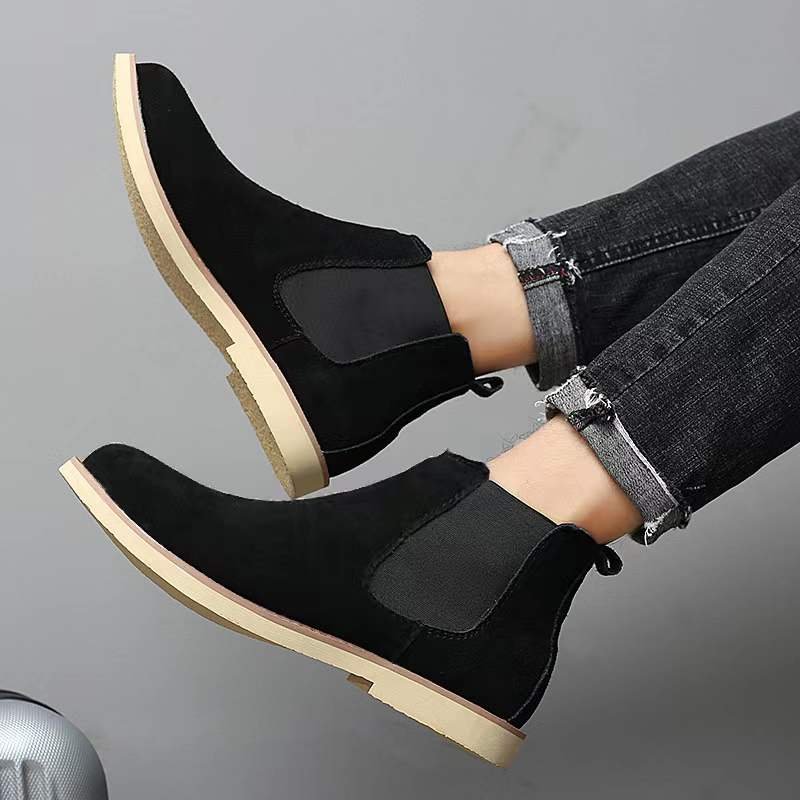 Men's plus size men's boots mid-cut boots Warm men's shoes Chelsea boots