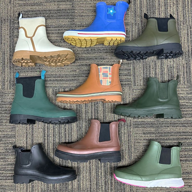 High quality rubber boots waterproof women elastic band welly Chelsea rain boots for women wholesale