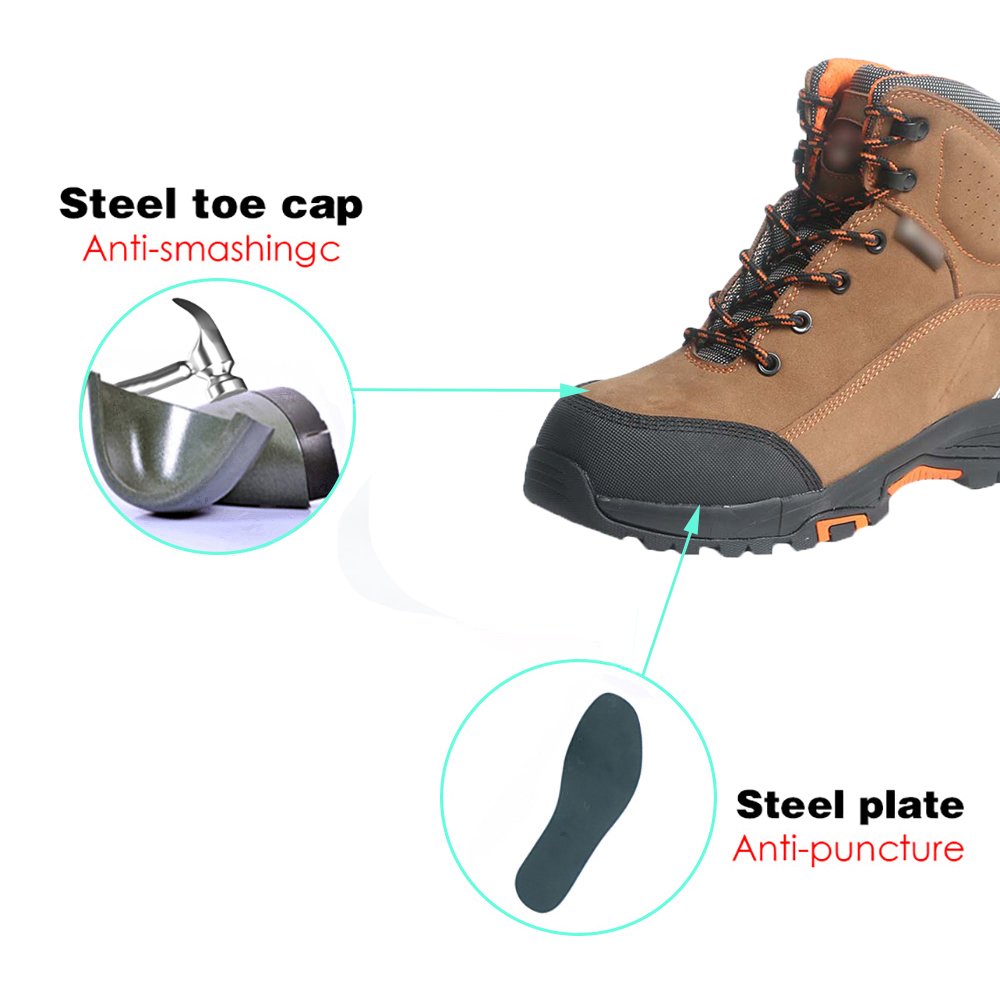 VITOSAFE Genuine Leather Industrial Steel Toe Safety Boot Shoes Protection for Men