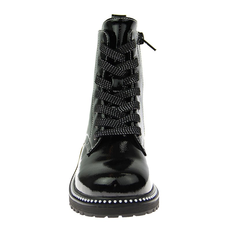 OEM Kids Girls PU Ankle Boots Lace-up Side Zipper Comfort Outdoor Short children Boots