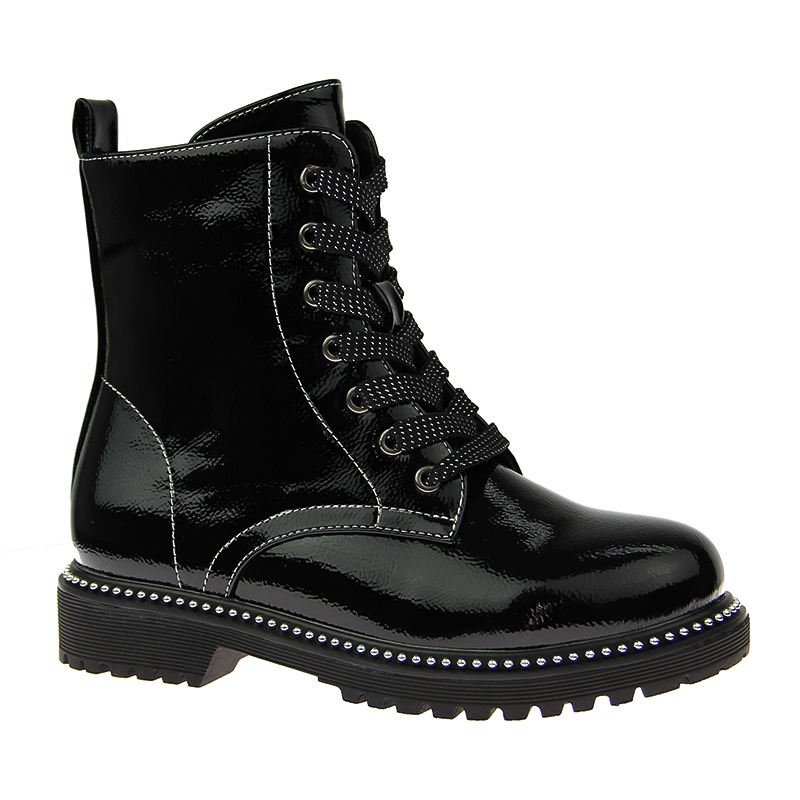 OEM Kids Girls PU Ankle Boots Lace-up Side Zipper Comfort Outdoor Short children Boots