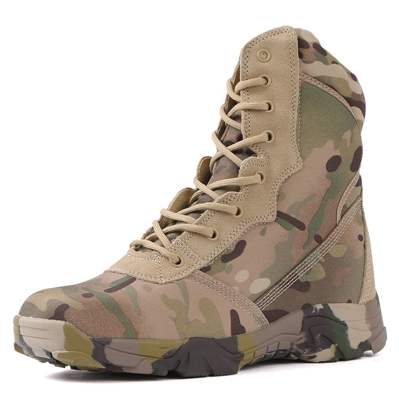 High-top Durable Customized Good Quality Hiking Boots For Men Waterproof Hunting Wear Resistant Desert Botas New Rubber