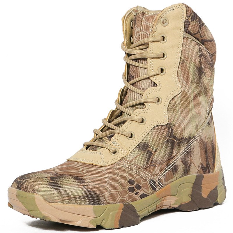 High-top Durable Customized Good Quality Hiking Boots For Men Waterproof Hunting Wear Resistant Desert Botas New Rubber