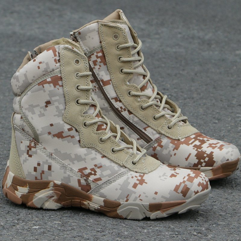 High-top Durable Customized Good Quality Hiking Boots For Men Waterproof Hunting Wear Resistant Desert Botas New Rubber